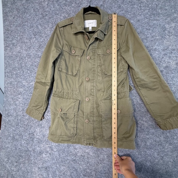 J.Crew Olive Green Utility Military Jacket Women’s 100% Cotton Field Coat Small - Picture 6 of 12